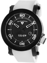 Thumbnail for your product : Swiss Legend Cyclone White Silicone Black Dial White Accents