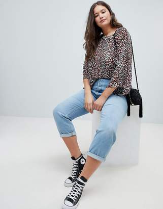Glamorous Curve Relaxed Top In Leopard Print