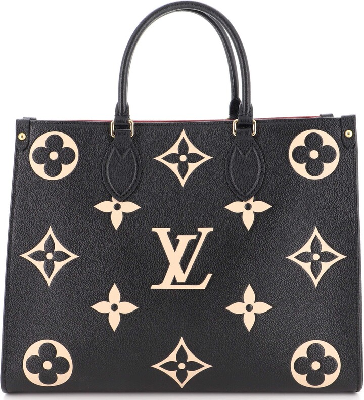 Louis Vuitton OnTheGo GM Bicolore Black Beige Monogram Empreinte