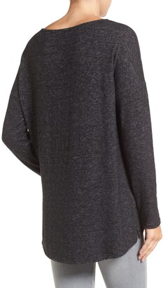 Gibson Cozy Ballet Neck High/Low Pullover