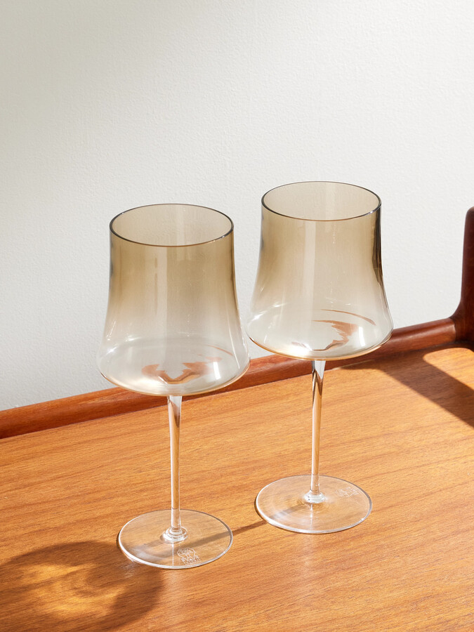 Brunello Cucinelli Set of Two Murano Wine Glasses