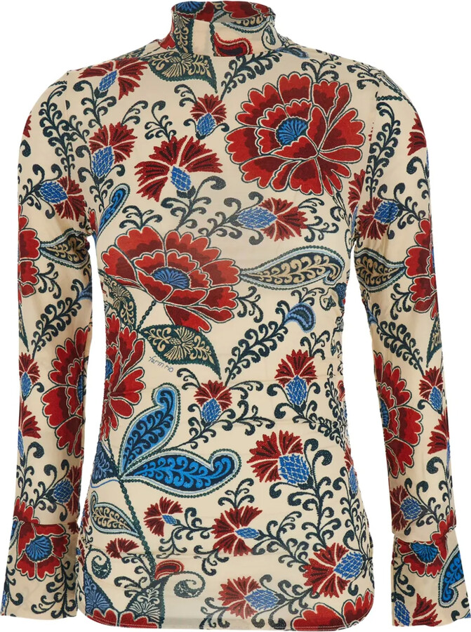 Farm Rio Francesca high-neck floral blouse