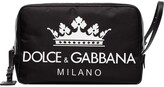 Thumbnail for your product : Dolce & Gabbana black logo leather wash bag