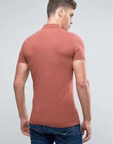 Thumbnail for your product : ASOS Extreme Muscle Polo Shirt In Red With Button Down Collar