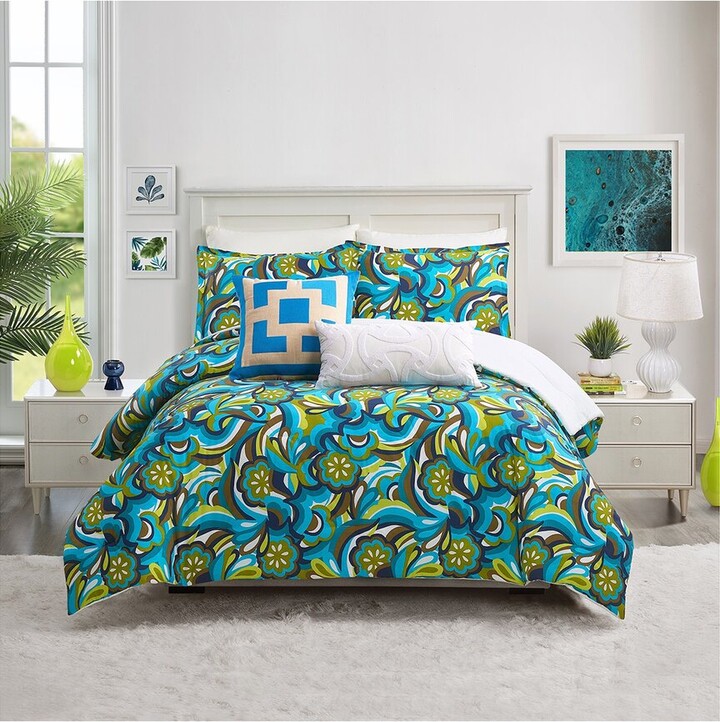 Green Floral Comforter