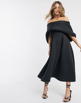 Thumbnail for your product : ASOS DESIGN fold top minimal prom midi dress