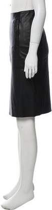 Agnona Leather Knee-Length Skirt