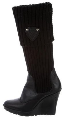 Gucci Knit Wedge Boots