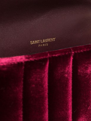 Saint Laurent burgundy Vicky small velvet cross body bag