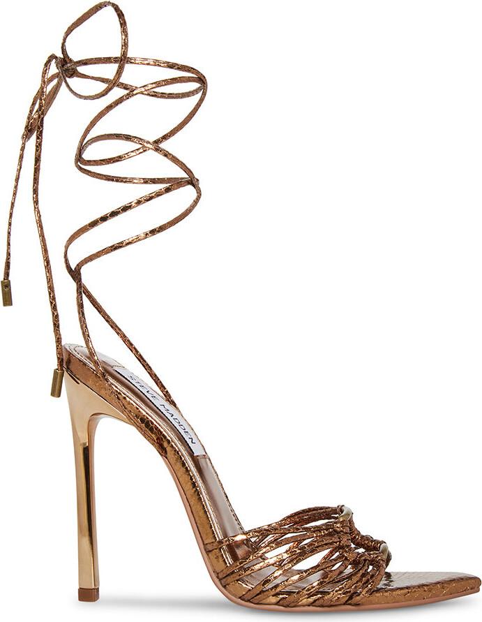 Bronze Strappy Heels | ShopStyle