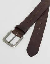 Thumbnail for your product : New Look Leather Belt With Weave Detail In Brown