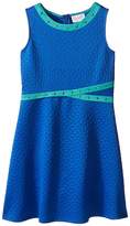Thumbnail for your product : Us Angels Embossed Scuba Sleeveless Fit & Flare w/ Stud Trim (Big Kids)
