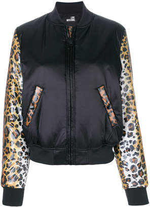 Love Moschino cheetah print bomber jacket