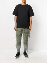 Thumbnail for your product : Moncler X Greg Lauren layered cropped cargo trousers