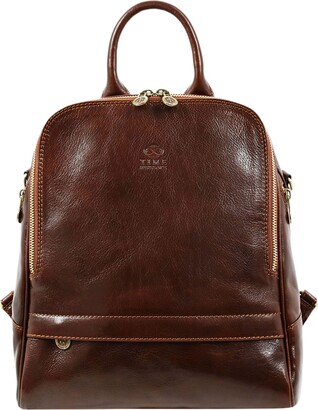 Time Resistance Leather Backpack Convertible to Shoulder Bag Full Grain ...