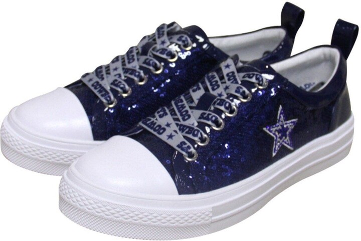 Women's Cuce Navy Dallas Cowboys Team Sequin Sneakers - ShopStyle