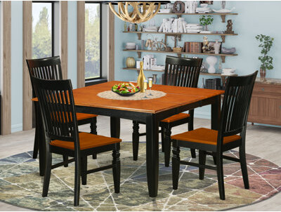 August Grove Pilning Butterfly Leaf Rubberwood Solid Wood Dining Set