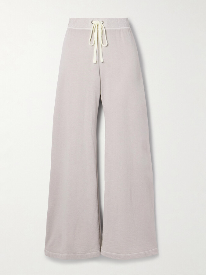 James Perse - Cotton-terry Wide-leg Track Pants - Gray