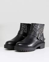 Thumbnail for your product : ASOS Design APT Studded Biker Boots