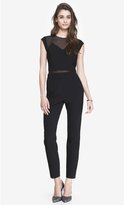 Thumbnail for your product : Express Layered Mesh Top Jumpsuit
