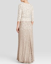 Thumbnail for your product : Tadashi Shoji Petites Color Blocked Lace Gown