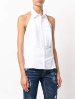 Thumbnail for your product : DSQUARED2 sleeveless frilled bib shirt