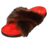 Thumbnail for your product : Avec Modération 20mm Faux Fur Slide Sandals