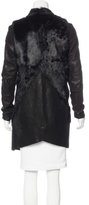 Thumbnail for your product : Helmut Lang Fur-Trimmed Leather Coat