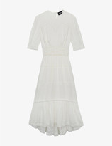 Thumbnail for your product : The Kooples Ruffle-trimmed V-neck woven midi dress