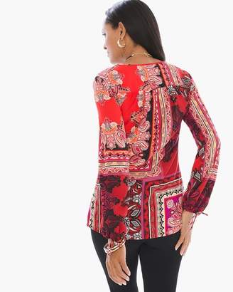 Patched Paisley Peasant Top