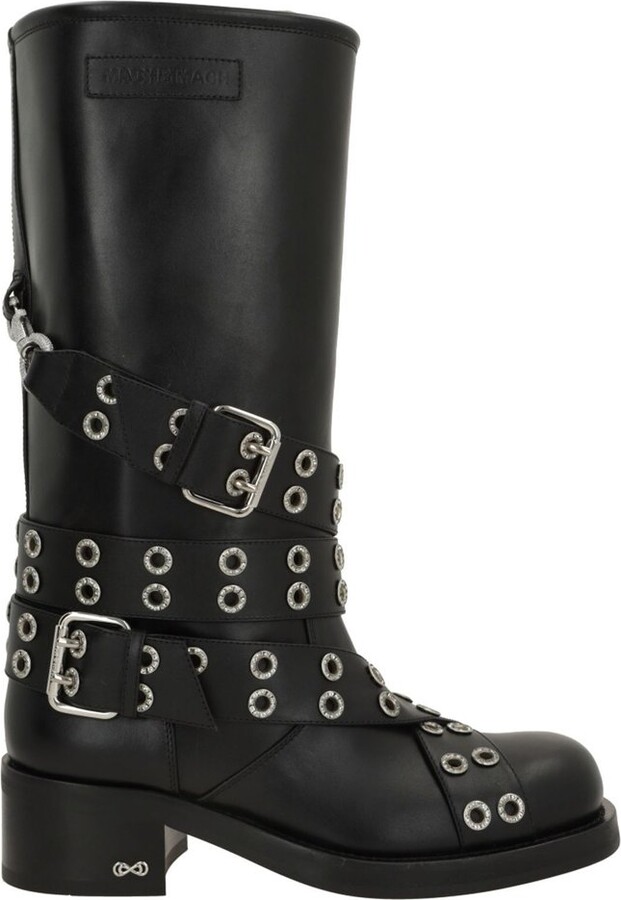 Mach & Mach Buckled Combat Boots