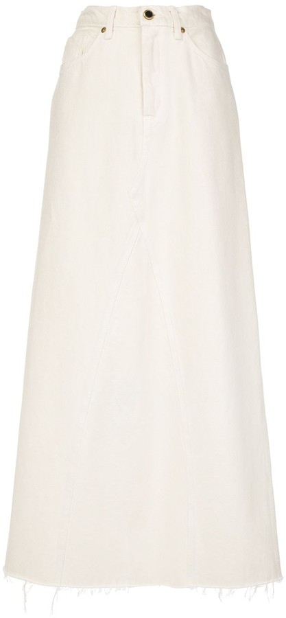 White Denim Long Skirt United Kingdom, SAVE 44% - www.fourwoodcapital.com