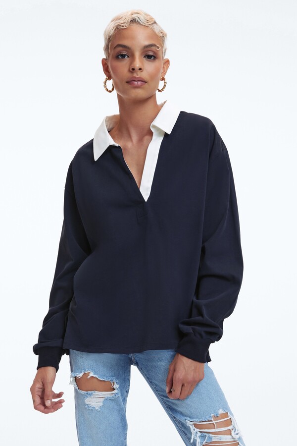 GASALE Oversized Rugby Shirt ShopStyle Tshirts