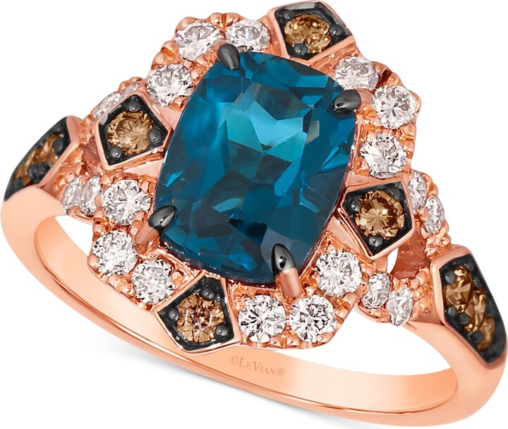 商舗 ルヴァン レディース リング アクセサリー Couture Costa Smeralda Emeralds 2-3 ct. Chocolate  Diamonds Nude 10 Square Halo Ring in Platinum No Color