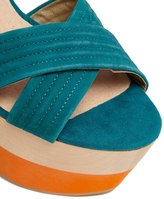 Thumbnail for your product : Shellys Shelly's London Color Block Turquoise/Orange Heeled Sandals