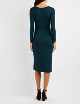 Thumbnail for your product : Charlotte Russe Surplice Midi Wrap Dress