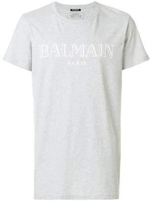 Balmain Men's Grey Cotton T-shirt