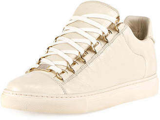 Balenciaga Crinkled Leather Lace-Up Sneaker