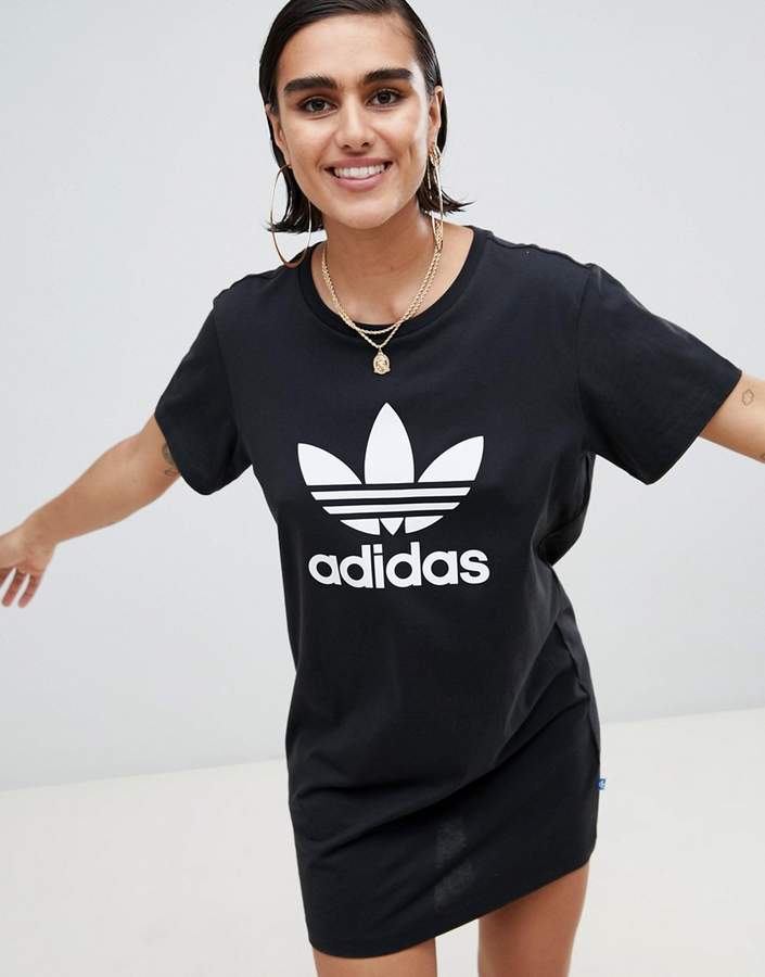 adidas adicolor T-Shirt Dress With Trefoil Logo - ShopStyle