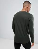 Thumbnail for your product : ASOS Design DESIGN long sleeve t-shirt with scoop neck in khaki