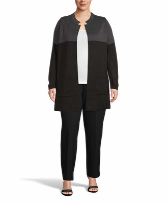 Anne Klein Women's Plus Size Colorblocked Yoke Jacket