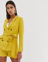 Thumbnail for your product : Fashion Union double breasted blazer with tie waist two-piece