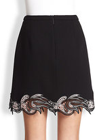 Thumbnail for your product : Christopher Kane Lace-Trimmed Crepe Mini Skirt