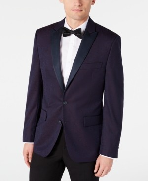 Ryan Seacrest Distinction Men's Modern-Fit Burgundy Paisley Jacquard Dinner Jacket, Created for Macy's