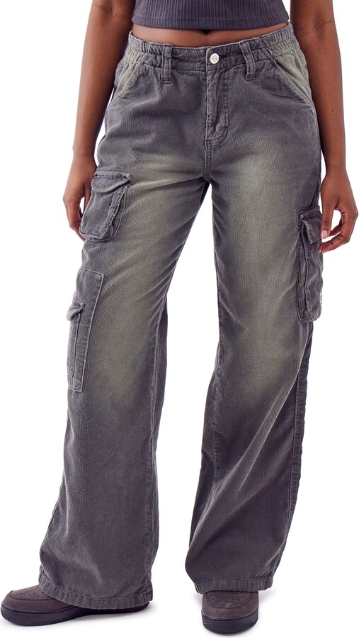 RSQ Womens Low Rise Overdye Cargo Zipper Pants