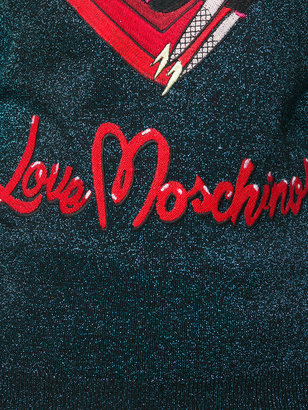 Love Moschino metallic gather sleeve top