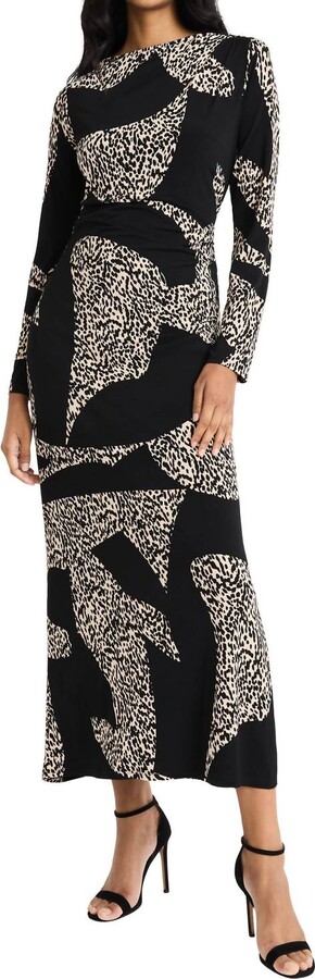 Donna Morgan Risi Matte Jersey Maxi Dress In Black/tan