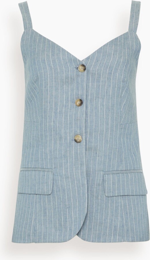 Elai Top in Blanc/Bleu
