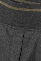 Thumbnail for your product : Brunello Cucinelli Pleated Wool-flannel Culottes - Gray