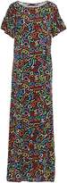 Thumbnail for your product : Love Moschino Ruched Printed Satin-jacquard Maxi Dress